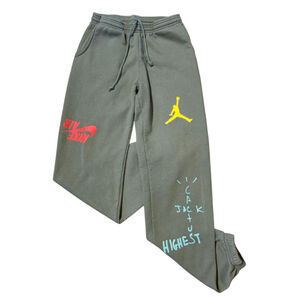 Jordan x Travis Scott Cactus Jack Highest Sweatpants Size Small Olive Green